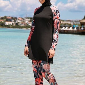 Burkini Femme Classique — noir floral