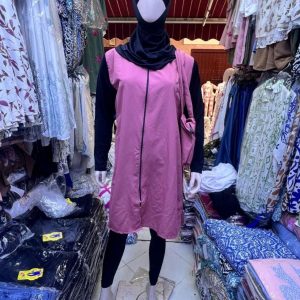 Burkini Femme Élégant Mauve Zippé