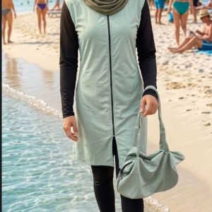 Burkini Femme Sport Bicolore Menthe