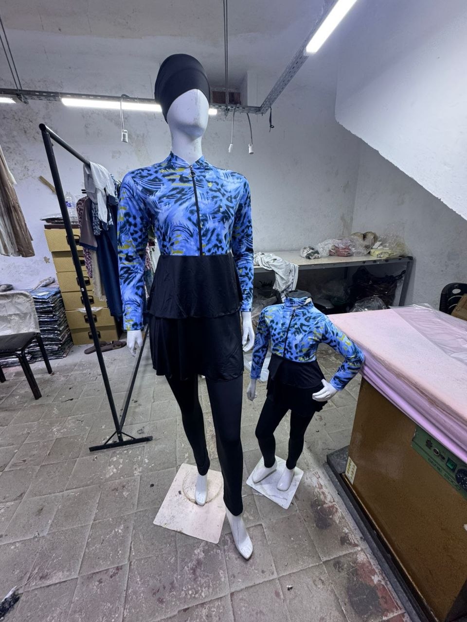 Burkini Femme Sport Léopard Bleu – Image 2