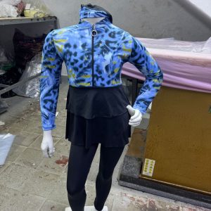Burkini Femme Sport Léopard Bleu