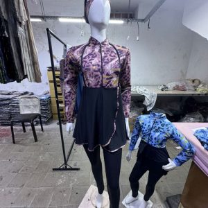 Burkini Femme Sport Léopard Mauve