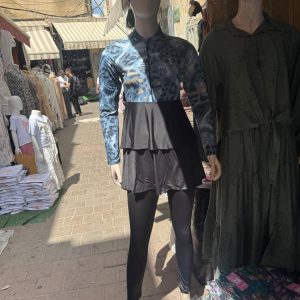 Burkini Femme Sport Tie-Dye Bleu Nuit