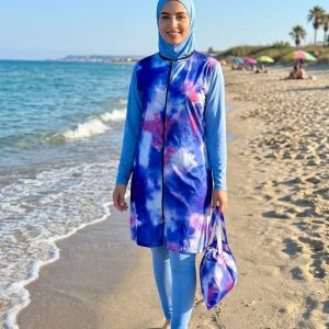 Burkini Femme Tie-Dye Bleu & Violet