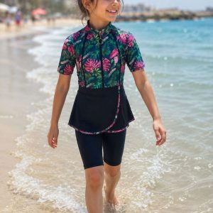 Burkini Fille Sport Tropical Rose
